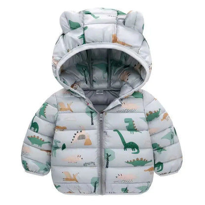 1-6T Winter Baby Girls Boy Clothes Coats Down Cotton Cartoon Hooded Children's Jackets Casual Snowsuit Overalls Toddler Costume