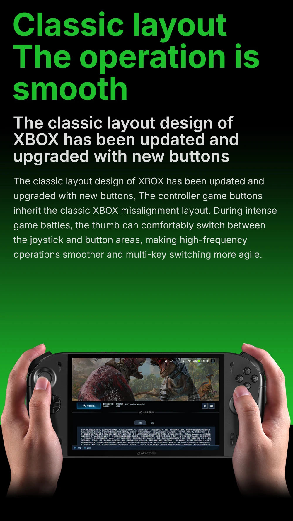 AOKZOE A1X AMD AI 9 HX 370 PC Game Console 8 Inch Native Landscape Screen Windows Handheld Laptops VRR 72.7Wh For Steam 3A Game