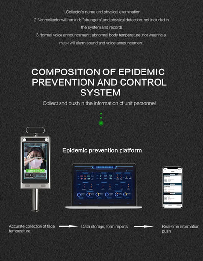 Terminal de présence de temps de reconnaissance faciale infrarouge dynamique large HD avec plate-forme de mamagement cloud