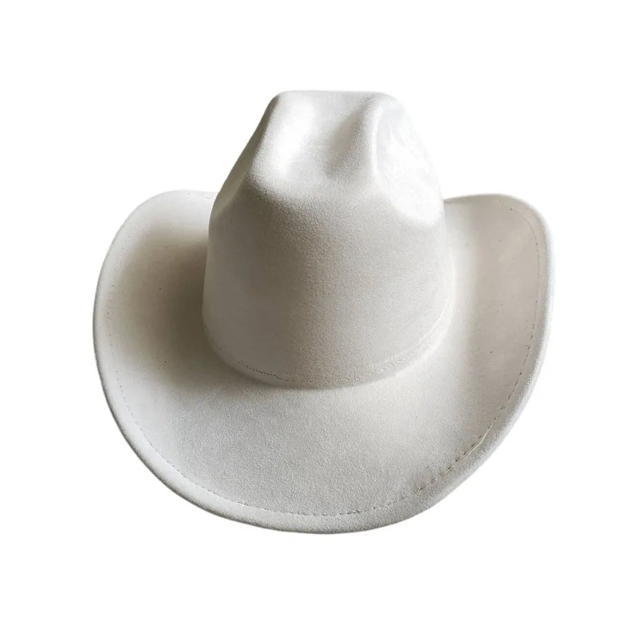 Classic Suede Leather 7.5CM Western Cowboy Women's Fedora Hat Men's Church Jazz Hat Fashion Travel Party Hat Denim Hat 2025