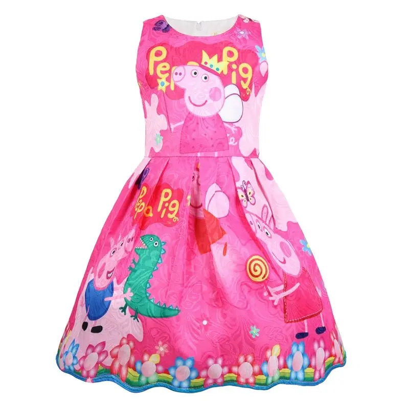Peppa Pig Peppa George Personality Cartoon Holiday Gift Kawaii Kids Cotton Dress Creative Cute Girls Sleeveless Skirt Wholesale