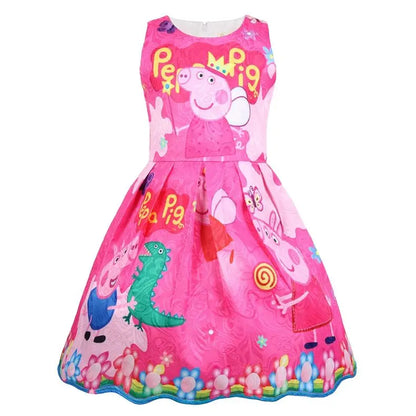 Peppa Pig Peppa George Personality Cartoon Holiday Gift Kawaii Kids Cotton Dress Creative Cute Girls Sleeveless Skirt Wholesale