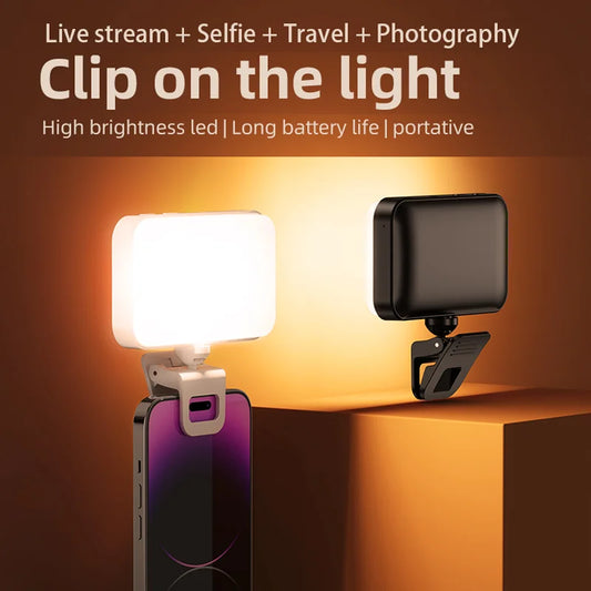 Lampe LED de poche pour Selfie, pour IPhone, IPad, téléphone portable, ordinateur portable, Clip, remplissage Flash, vidéo, Photo, lampe de photographie