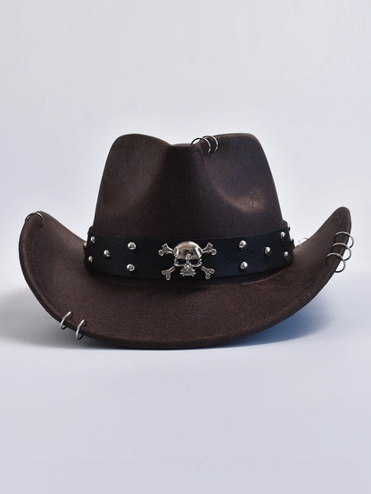 Faux Leather Vintage Western Cowboy Hat For Men Gentleman Jazz Hats Panama Cowgirl Hat Sombrero Hombre