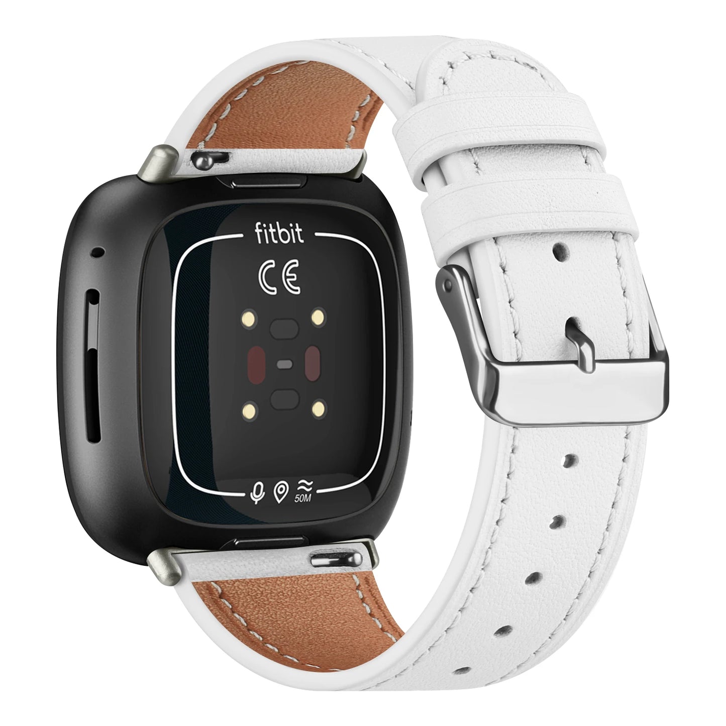 Genuine Leather Band For Fitbit Versa 3/Versa 4 Strap Bracelet For Fitbit Sense/Sense 2 Watch Band Adjustable Wristband