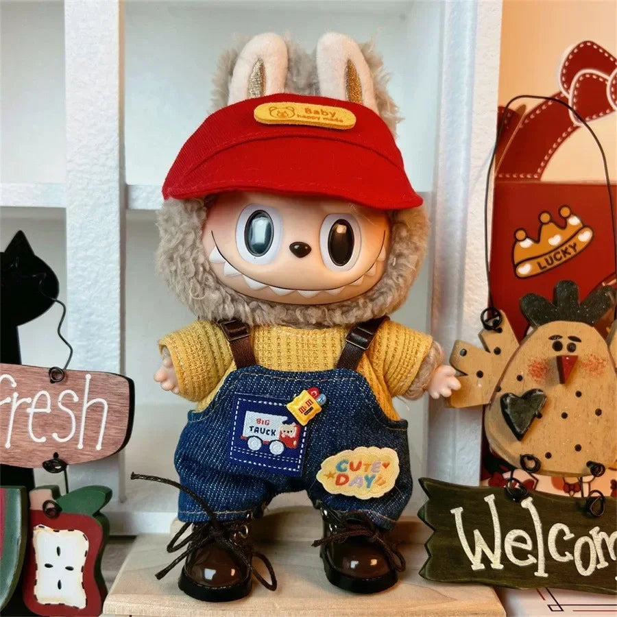 Ensemble de vêtements de sport et de loisirs Labubu V1 V2, tenue décontractée tendance, sweat à capuche, vêtements confortables, accessoires pour la collection de poupées Labubu