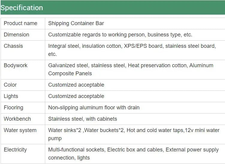 Portable Prefab Container House For Bakery Coffee Shop Kiosk Kitchen Application Outdoor Mobile Container Restaurant For Sale