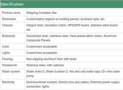 Portable Prefab Container House For Bakery Coffee Shop Kiosk Kitchen Application Outdoor Mobile Container Restaurant For Sale