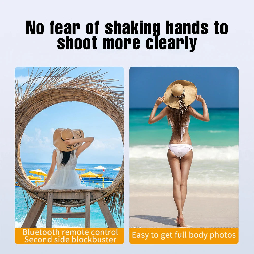 Trépied sans fil pour perche à Selfie, avec télécommande Bluetooth légère, extensible, pour iPhone, téléphone portable, Tiktok, Streaming en direct