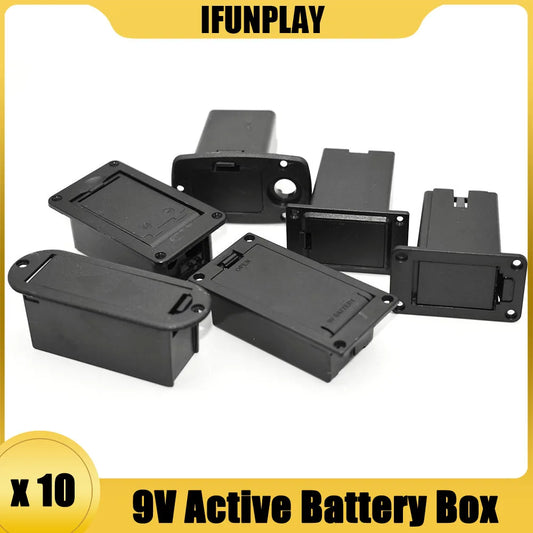 10 pièces pièces de guitare 9V support de boîtier de batterie boîte de couverture pour guitare acoustique basse micro actif noir