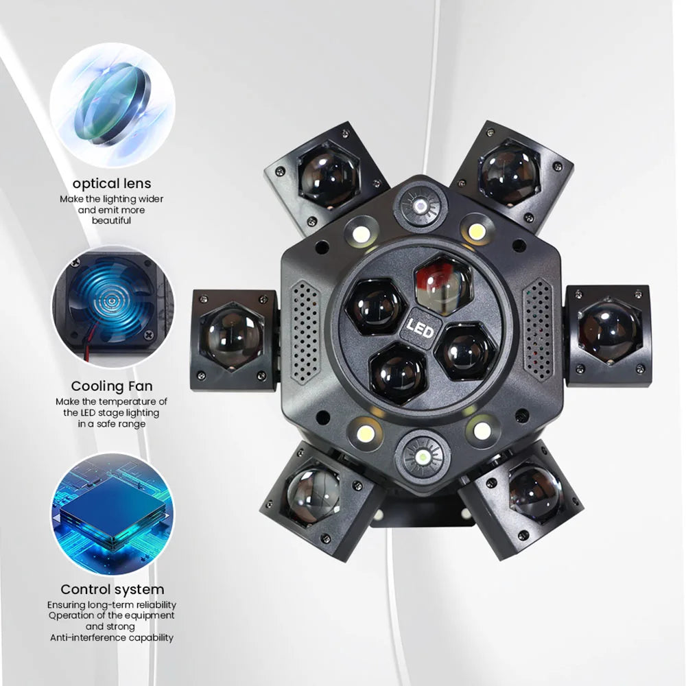 6 Arm LED Moving Head Lights RGBW 150W Lyre Beam Party Lights With Remote Sound DMX Disco DJ Stage Light for Karaoke Nightclub