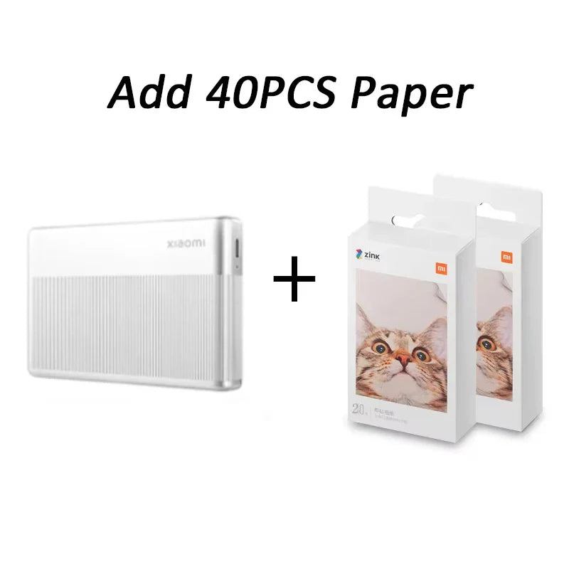 Xiaomi Portable Photo Printer 1S Bluetooth Thermal Print ZINK Inkless Technology Xiaomi App Wireless Portable Photo Printing