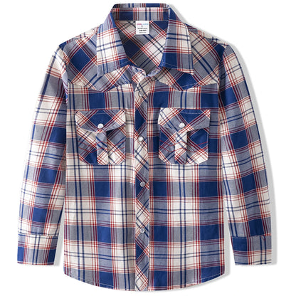 Costume de cowboy pour garçon, chemise western, pour enfants, adolescents, Halloween, Noël, rouge, à carreaux, classique, pour fête d'anniversaire, cadeau