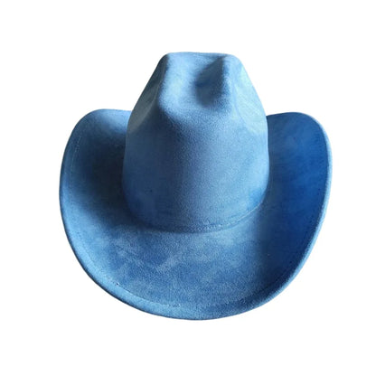Classic Suede Leather 7.5CM Western Cowboy Women's Fedora Hat Men's Church Jazz Hat Fashion Travel Party Hat Denim Hat 2025