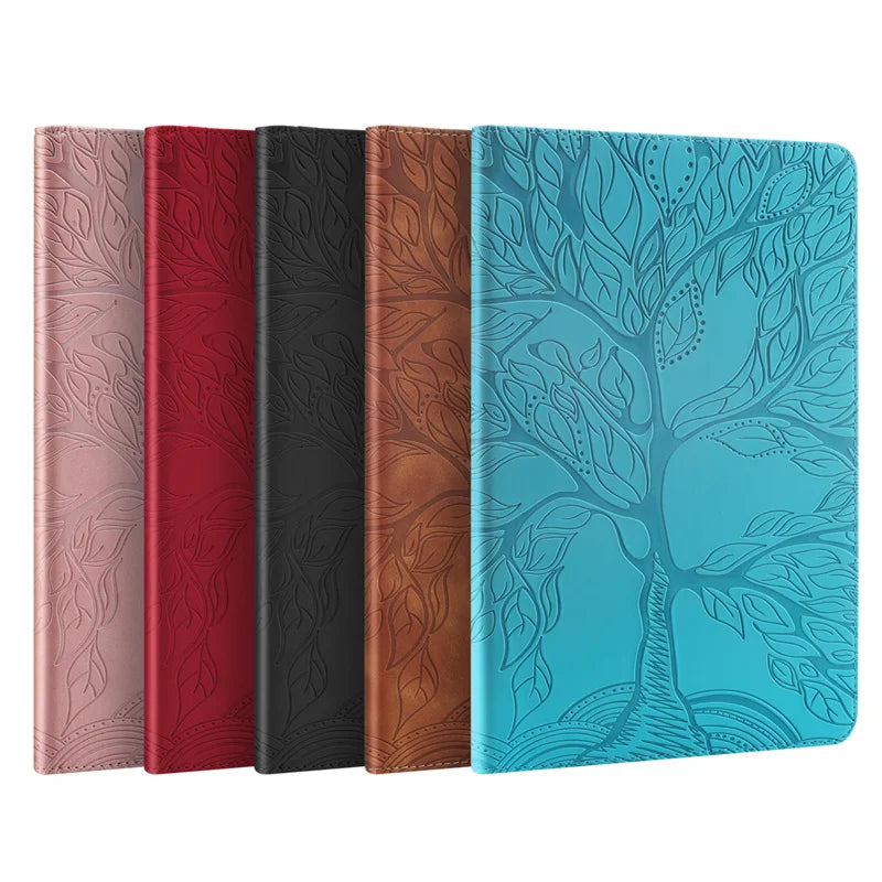 Coque for iPad Mini 7 Case 8.3" Embossed Tree PU Leather Flip Cover for Funda iPad Mini 2024 Mini 7th 6th Generation Case Cover