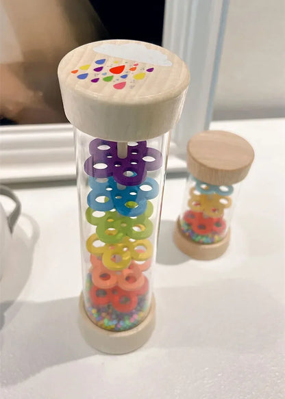 Baby Wooden Rain Sound Pipe Simulation Rain Sound Wooden Toy Gift Hourglass Fun Music Shaker Early Education Enlightenment Toy