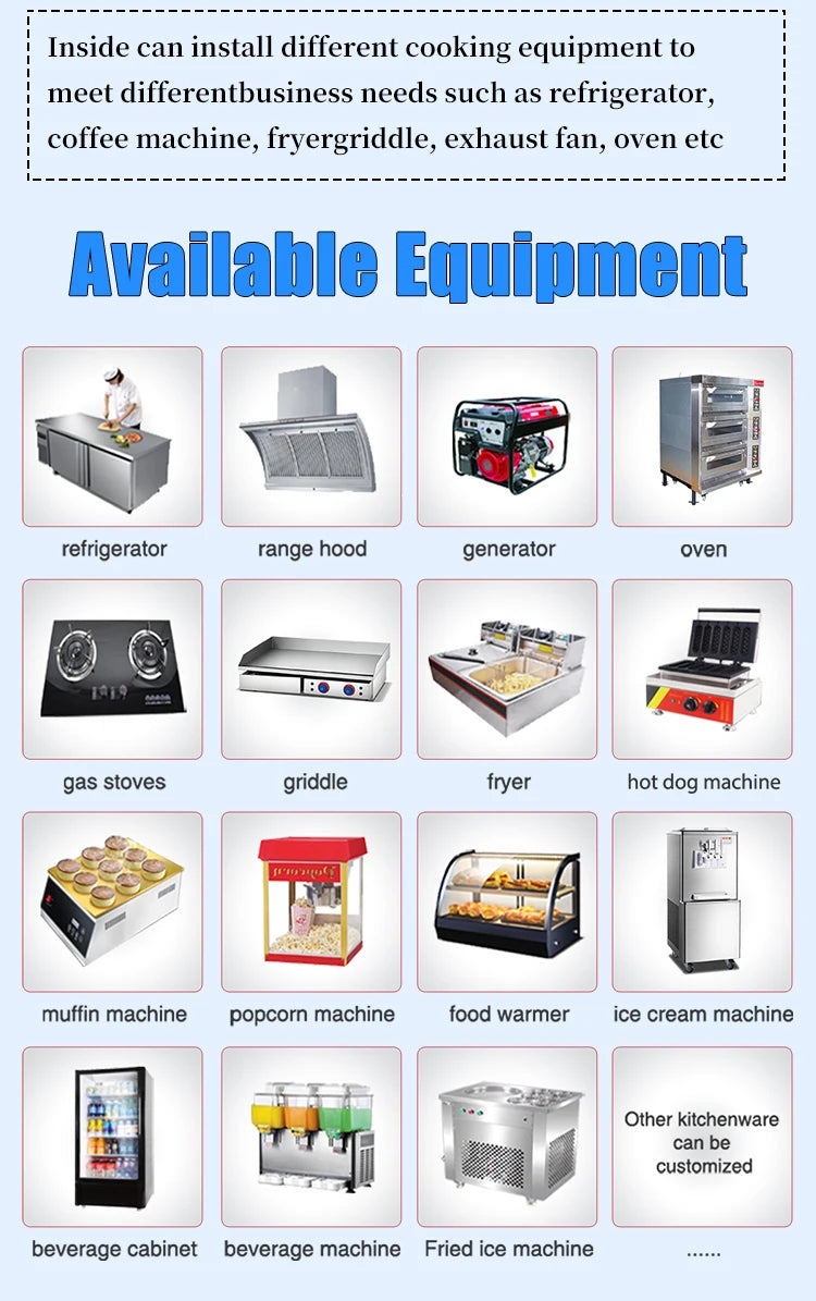 Pink Trailer for Sale New Food Truck Mobile Fast Food Cart Outdoor Kitchen Ice Cream Pizza Trailer Usa Standard