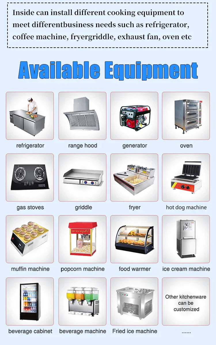 Pink Trailer for Sale New Food Truck Mobile Fast Food Cart Outdoor Kitchen Ice Cream Pizza Trailer Usa Standard