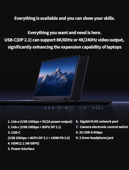 Original Lenovo LEGION R7000P 2025 R9 8945 HX R9 8940 HX RTX 5070 5060 8G 16inch 2.5K 240Hz Gaming Laptop