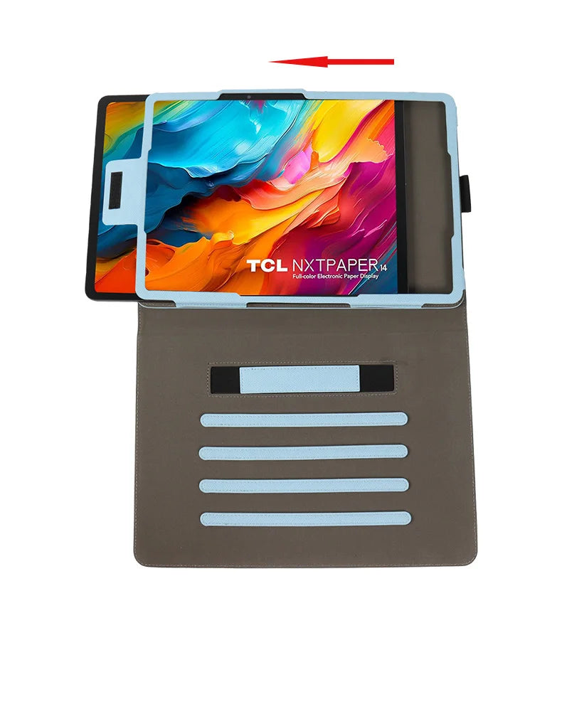 Étui rotatif à 360 degrés Mingfeng pour tablette PC TCL NXTPAPER 14 9491G 14,3 pouces, housse magnétique avec dragonne 2024