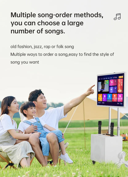 All-in-One KTV Touch Screen Wireless Smart Party Bluetooth Android System Powerful Machine Karaoke Players Speaker With Mic