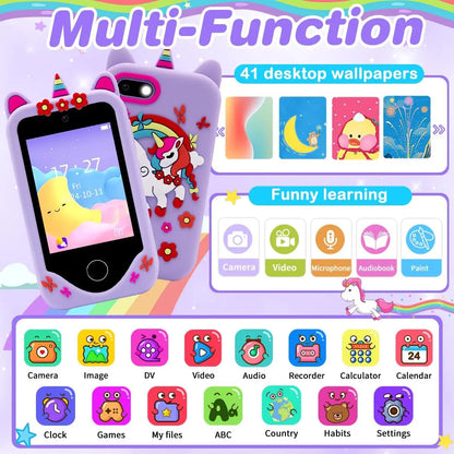 Kids Smart Phone for Girls Boys Kids Cell Phone Toys Dual Camera Music Player 17 Games Toddler Learning Phone Birthday Gifts