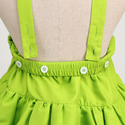 2024 Baby Girls Fairy Miss Tinker Dress Suspenders Frock Elves Cosplay Halloween Costume Child Pixie Elf Carnival Clothing Robes