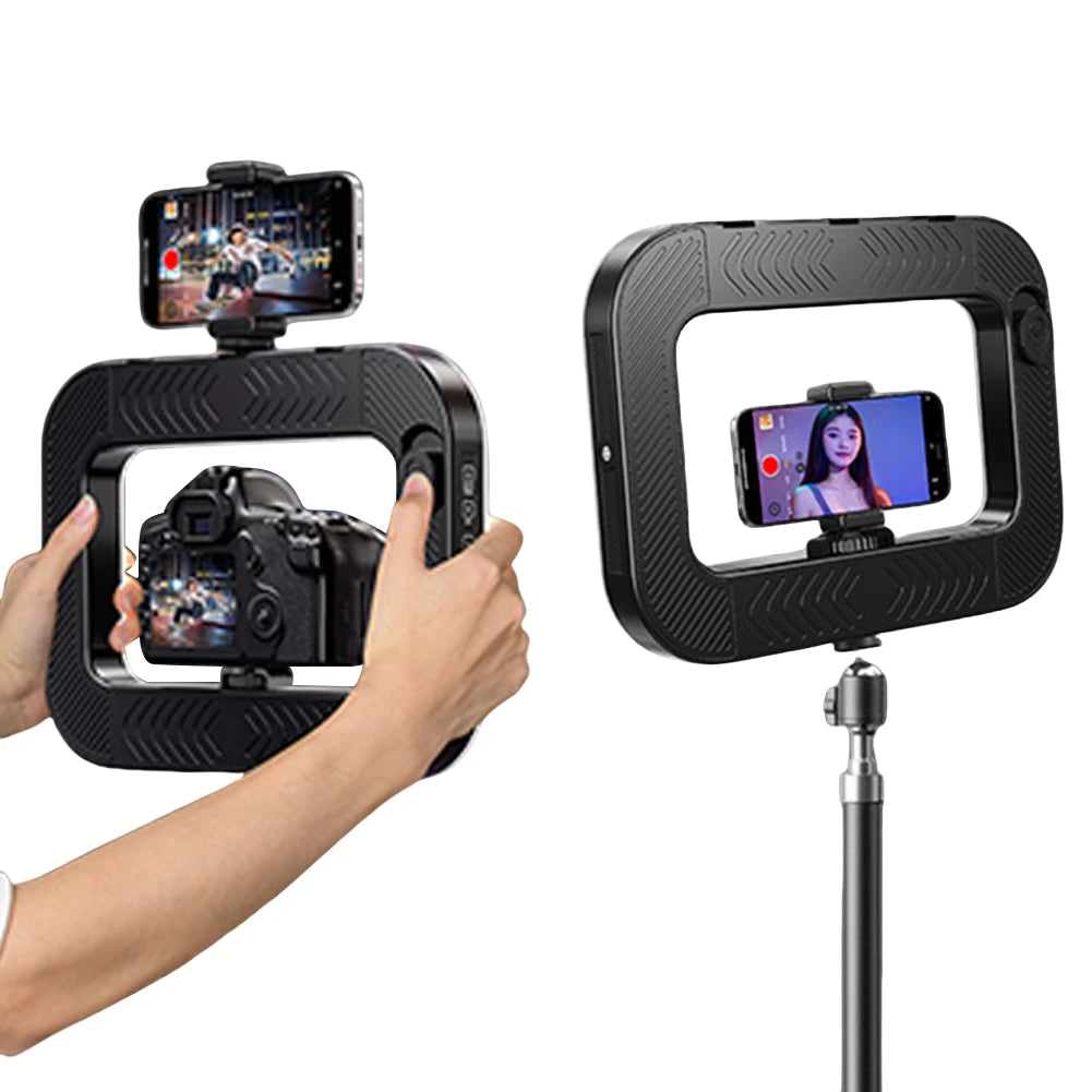 LED Phone Light Light Cell Phone Handheld Stabilizer W/ Ring Light for Camera Smartphone YouTube