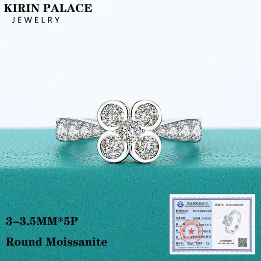 0.9CT Moissanite Ring for Women D VVS1 Round Diamond Double Halo Ring Engagement Christmas 925 Sterling Silver Wedding