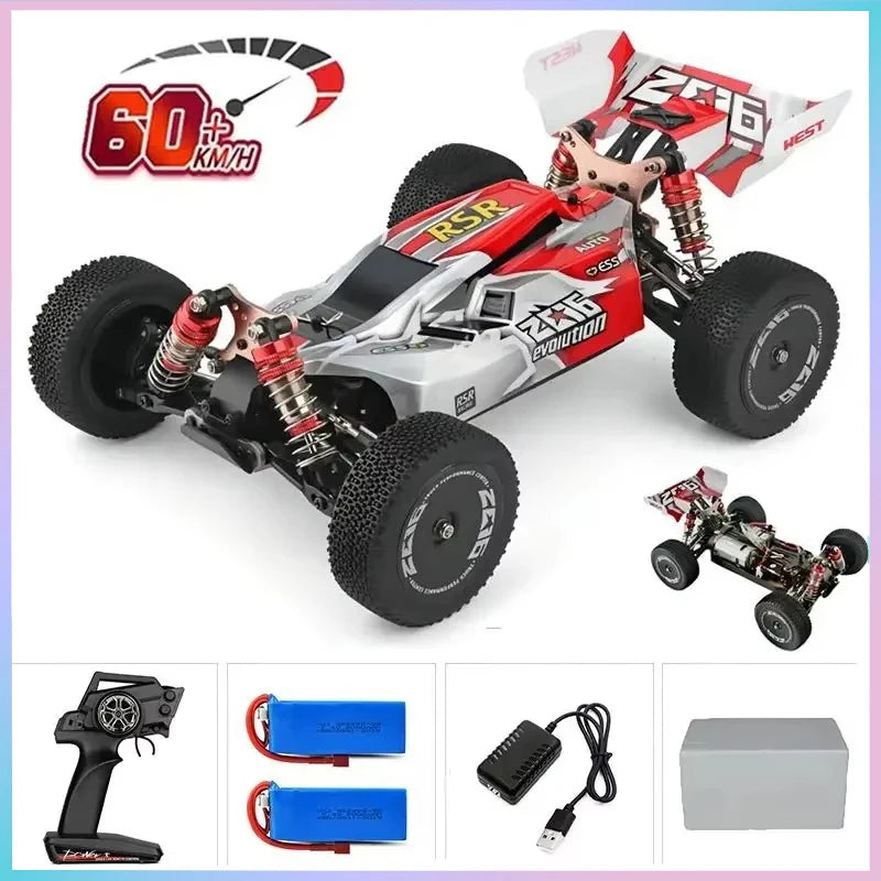 WLtoys 124016 124017 V8 75 km/h Voiture télécommandée électrique 4x4 sans balais haute vitesse tout-terrain Drift pour adultes