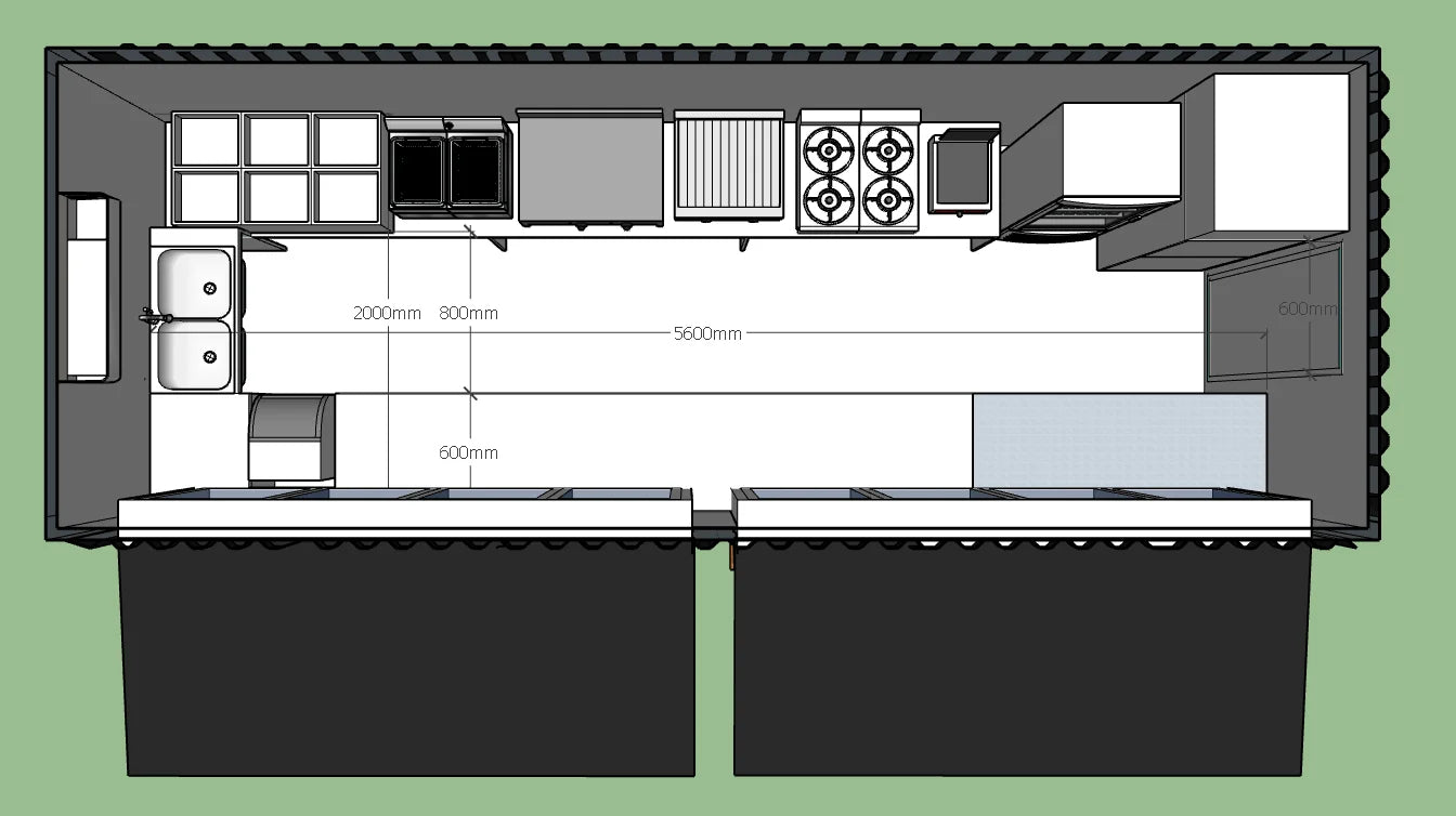 Portable Prefab Container House For Bakery Coffee Shop Kiosk Kitchen Application Outdoor Mobile Container Restaurant For Sale