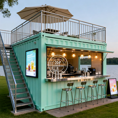 Portable Prefab Container House For Bakery Coffee Shop Kiosk Kitchen Application Outdoor Mobile Container Restaurant For Sale