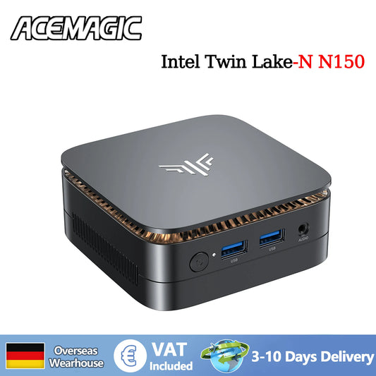ACEMAGIC E1 N150 16GB DDR4 RAM 512GB SSD WIFI5 BT4.2 4K @ 60Hz UHD Windows 11 Micro Desktop Computer Dual-Band WiFi MINI PC