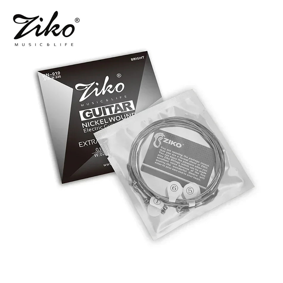10 jeux de cordes de guitare électrique série Ziko DN, noyau Hexagonal, enroulement en alliage nickelé 009-042/010-046, vente en gros