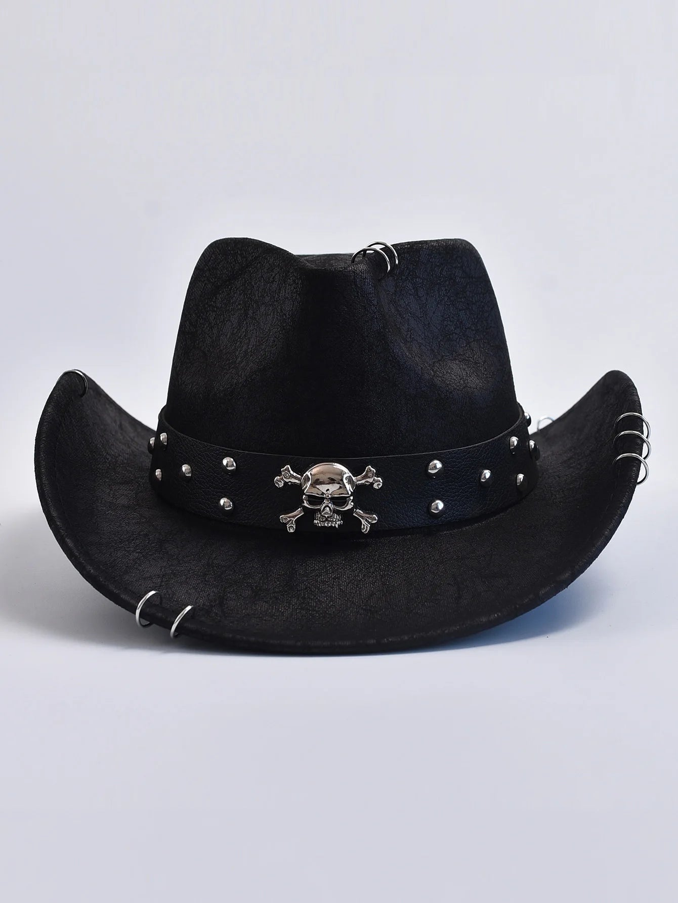 Faux Leather Vintage Western Cowboy Hat For Men Gentleman Jazz Hats Panama Cowgirl Hat Sombrero Hombre
