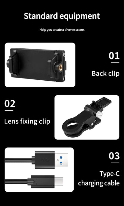 Mini lumière de remplissage LED RVB, poche droite, photographie vidéo, éclairage de poche, clip Vlog en direct pour téléphone, iPhone, iPad, ordinateur portable, appareil photo