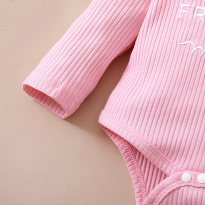 0-18M Baby Girl Pink Clothes Set Spring&Autumn Clothing Long Sleeve Bodysuit+Floral Pants+Headband 3PCS Toddler Fashion Outfits