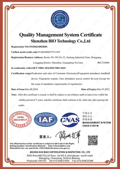 HFSecurity FR05 5 ''Android accès par empreinte digitale reconnaissance faciale temps de présence Machine système de contrôle d'accès de porte