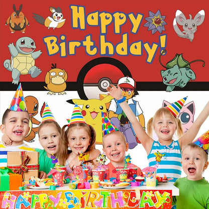 8Pcs/Pack Pokemon Birthday Party Decorations Pikachu Theme Drinking Straws for Kids Baby Shower Cartoon Party Supplies Gift Toys