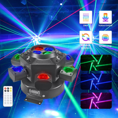 6 Arm LED Moving Head Lights RGBW 150W Lyre Beam Party Lights With Remote Sound DMX Disco DJ Stage Light for Karaoke Nightclub