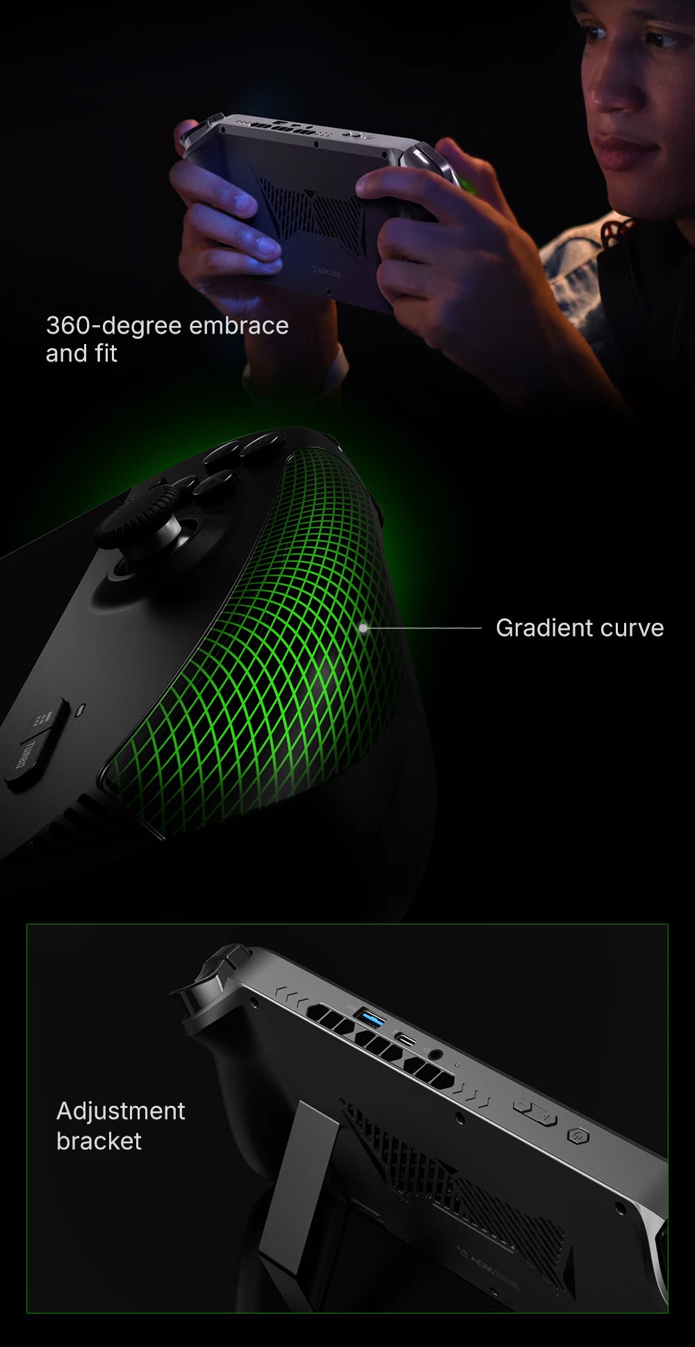 AOKZOE A1X AMD AI 9 HX 370 PC Game Console 8 Inch Native Landscape Screen Windows Handheld Laptops VRR 72.7Wh For Steam 3A Game