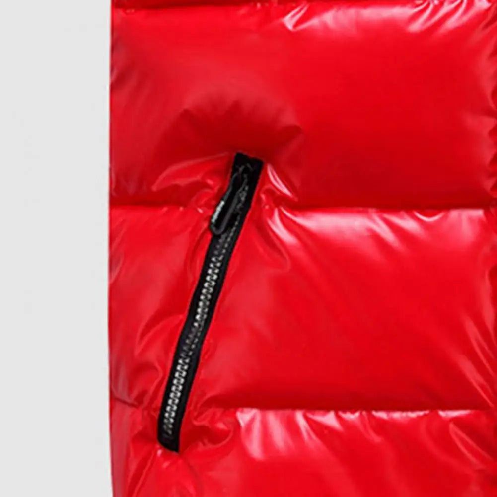 Gilet d'hiver chaud pour femme, poches de couleur vive, gilet rembourré en coton, couche intérieure matelassée, gilet de couleur vive pour femme, streetwear