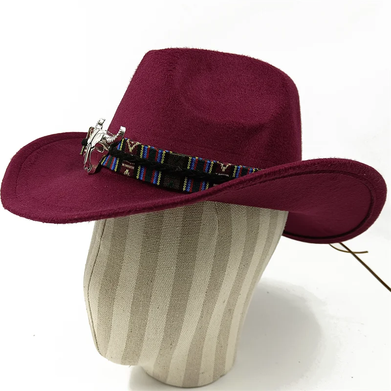 Cowboy hat various accessories cowboy hat monochrome felt hat men and women outdoor hat rider hat шляпа женская