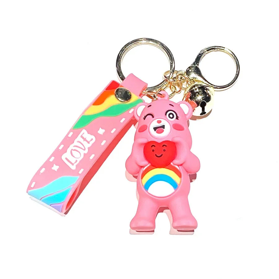 Grumpy Bear Keychain Kawaii Cares Bears Anime Cute Girls Creative Bag Doll Pendant Car Keychains Cartoon Fashion Toy Women Gift