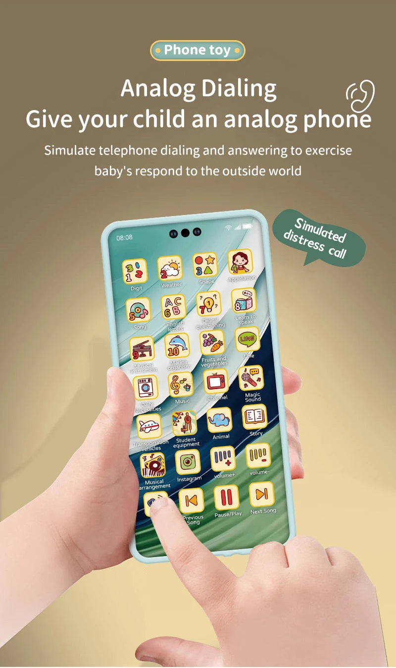 Toy Cell Phone Educational Toys Children Simulation Phone Toy Phone Mobile Early Educational Toy Learning Cellphone Model Toy