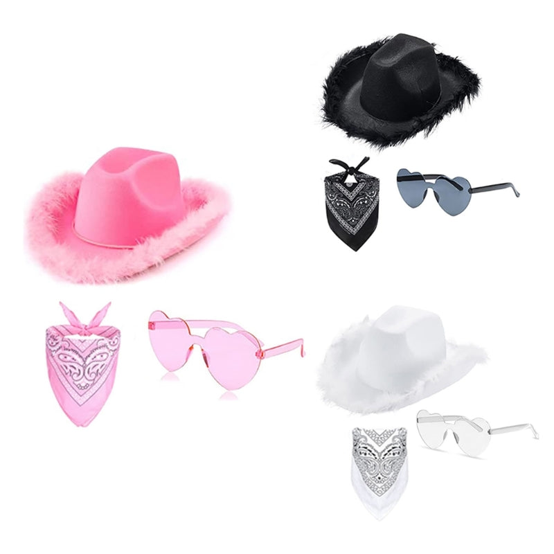 Ensemble de lunettes de Cowboy, Bandana, Costume de fête d'enterrement de vie de jeune fille