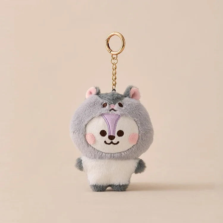 Baby Animal Series Bt21 Cooky Shooky Plush Doll Keychain Pendant Cute Koya Toy Girls Bag Packaging Decoration Collection Gift