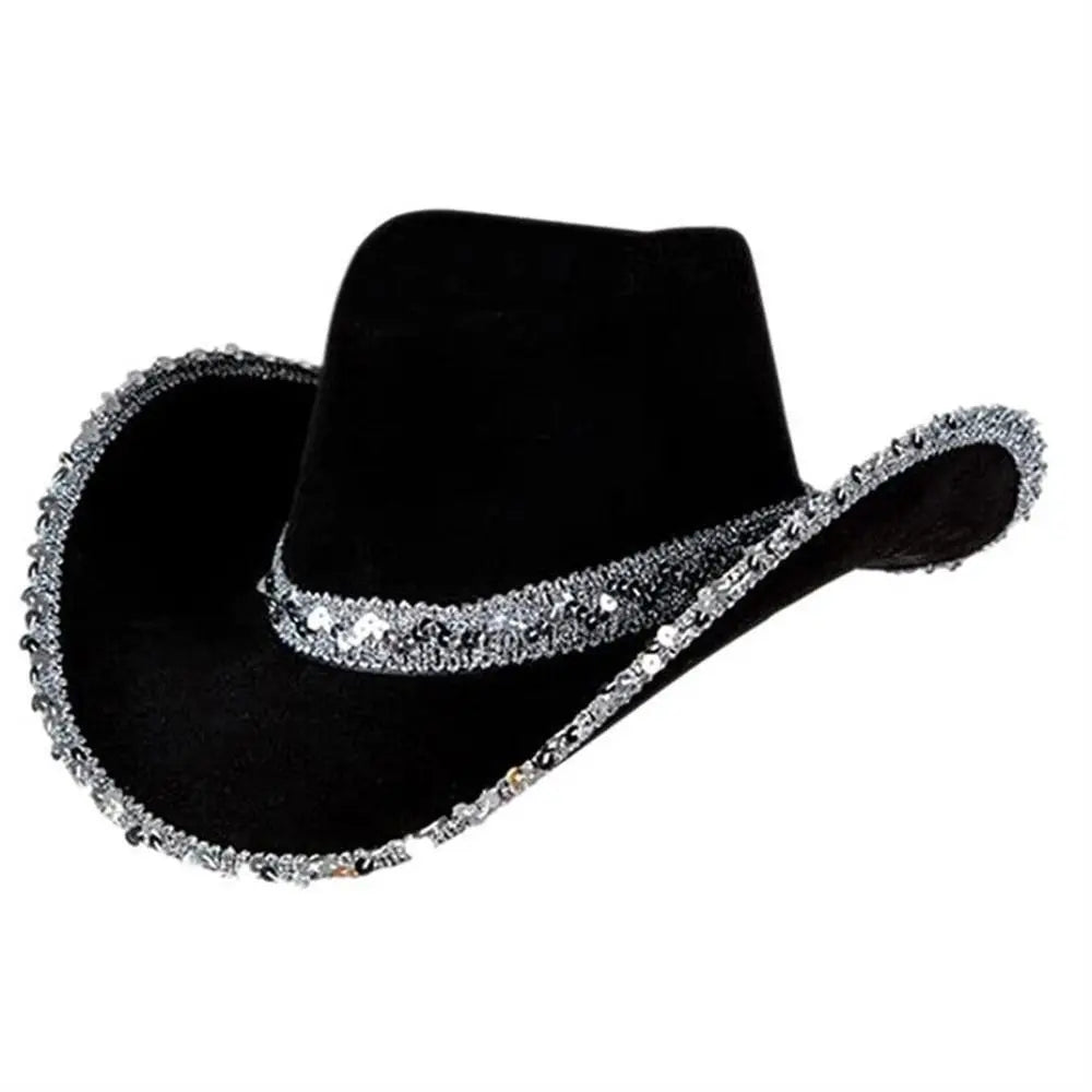 Women Funny Cowboy Accessory Performance Costume Party Cowboy Hat Sequin Cowgirl Hats Cowgirl Hat Bachelorette Party Hat