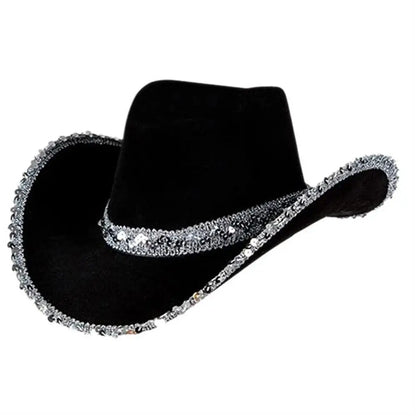 Women Funny Cowboy Accessory Performance Costume Party Cowboy Hat Sequin Cowgirl Hats Cowgirl Hat Bachelorette Party Hat