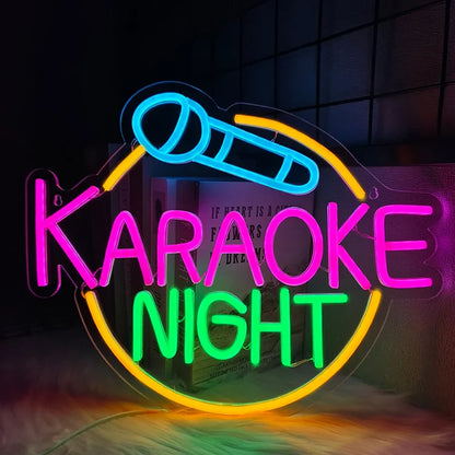 Music Studio,Game Room Decor,USB Power Karaoke Night Neon Sign For Wall Decor,Led Neon Light For Karaoke Live Bar Open Neon